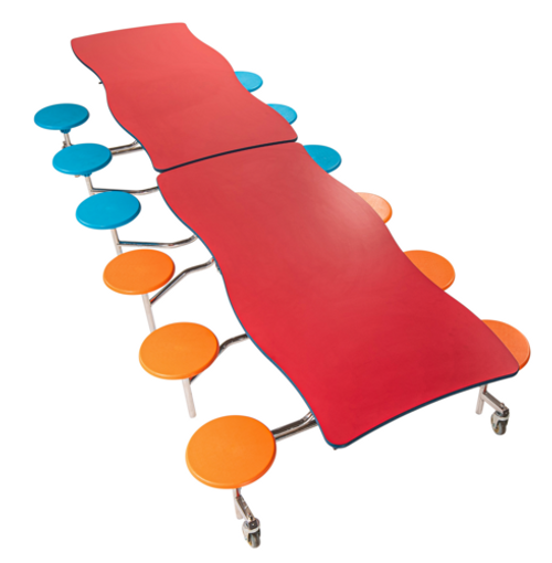 National Public Seating MSTS12 30" W Rectangular 14 Gauge Steel Swerve NPS Mobile Cafeteria Table