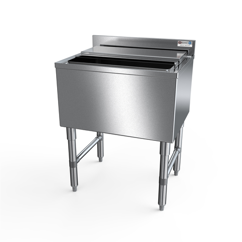 NBR Equipment IB-4818 48" W x 18.25" D x 32.5" H Stainless Steel 4" Splash Underbar Ice Bin or Cocktail Unit