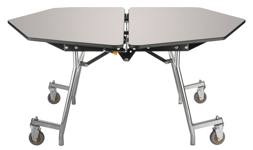 National Public Seating MT48H 48" W Hexagon 14 Gauge Steel Mobile Cafeteria Table