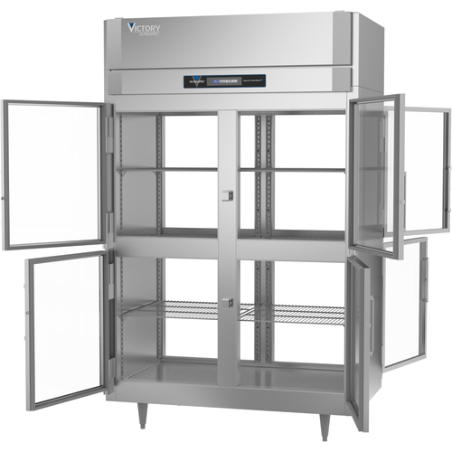 Victory RS-2D-S1-PT-HG-HC 52.13" W Top Mounted Stainless Steel Exterior Pass-Thru UltraSpec Series Refrigerator - 115 Volts