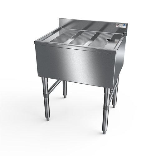 NBR Equipment UDB-3018 30" W x 18.25" D x 32.5" H Freestanding Slim-Line Underbar Drainboard