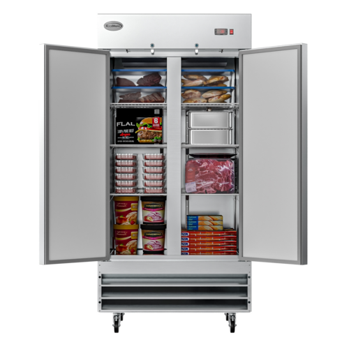 Koolmore RIF-2D-SS35C 35 Cu. Ft. Stainless Steel Solid Door Reach-In Freezer - 115 Volts