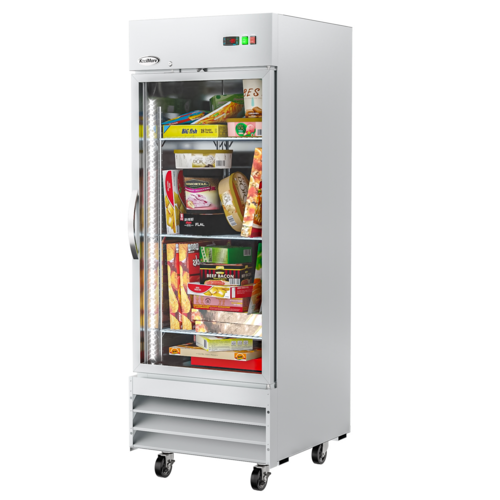 Koolmore RIF-1D-GD 23 Cu. Ft. Stainless Steel Glass Door Reach-In Freezer - 115 Volts