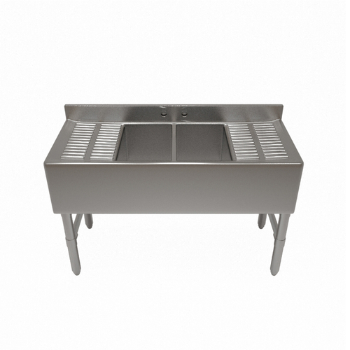 NBR Equipment UW-3-101410-72LR 72" W x 18.25" D x 32.5" H Stainless Steel (3) Compartments Premium Slim-Line Underbar Sink Unit