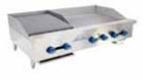 Comstock-Castle 3248-24-2RB-NG 48" W Stainless Steel Countertop Natural Gas Char-Broiler Griddle Combination - 110,000 BTU