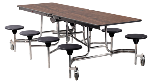 National Public Seating MTS8 30" W Rectangular 14 Gauge Steel Mobile Cafeteria Table