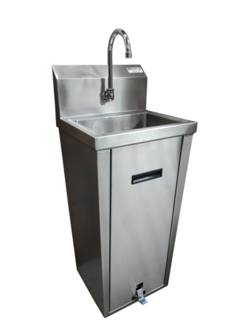 NBR Equipment HS2-W1-PD 17.25" W x 15.25" D x 42" H Stainless Steel Pedestal Mounted Base Hand Sink