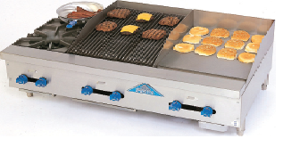 Comstock-Castle 3260-24-2RB-NG 60" W Stainless Steel Countertop Natural Gas Griddle Char-Broiler Combination - 158,000 BTU