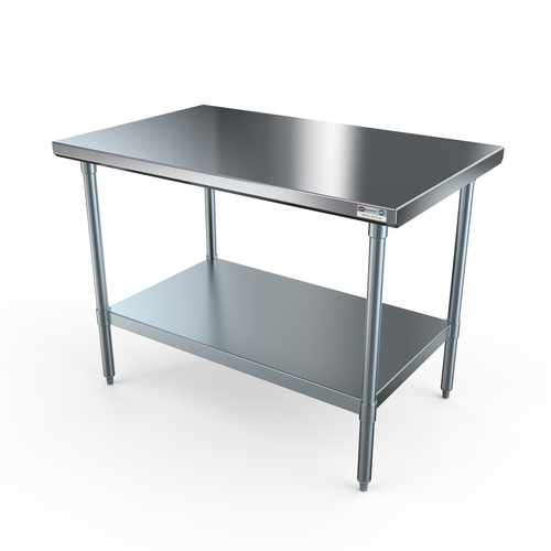 NBR Equipment TG-3624 36"W x 24"D x 35.75"H Stainless Steel Top Galvanized Steel Legs Economy Work Table