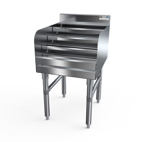 NBR Equipment LD-3621 36" W x 21.25" D x 32.43" H Stainless Steel Underbar Liquor Bottle Display Unit