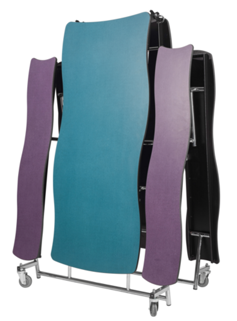 National Public Seating MSTB12 30" W x 145" D x 29" H 14 Gauge Steel Mobile Cafeteria Table with Benches