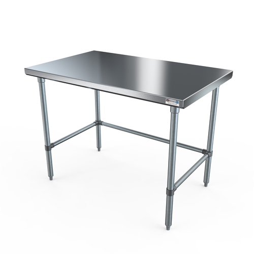 NBR Equipment TG-4824-X 48"W x 24"D x 35.75"H Stainless Steel Top Galvanized Steel Legs Economy Work Table