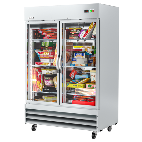 Koolmore RIF-2D-GD 47 Cu. Ft. Stainless Steel Glass Door Reach-In Freezer - 115 Volts