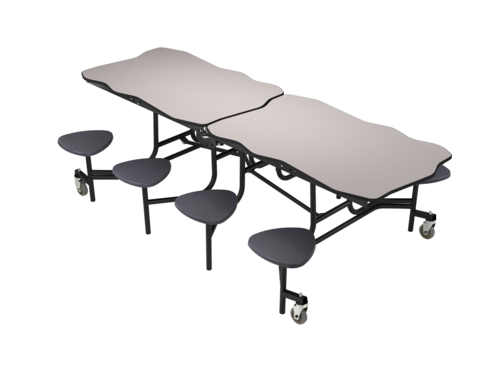 National Public Seating MBTS8 30" W Rectangular 14 Gauge Steel NPS Mobile Cafeteria Table