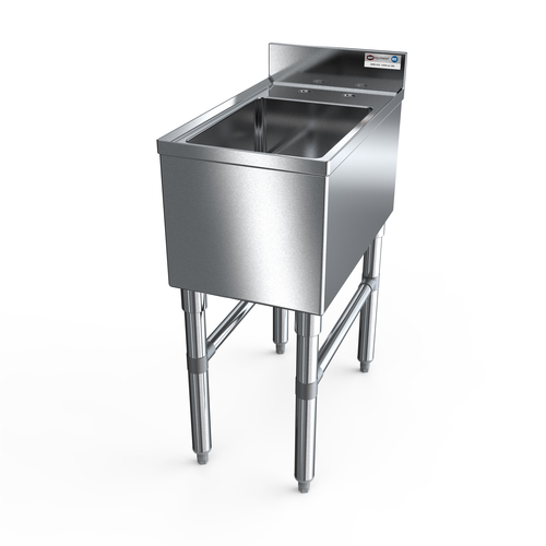 NBR Equipment UD-1-1014-1221V 12" W x 21.25" D x 32.5" H Stainless Steel (3) Compartments Slim-Line Underbar Dump Sink