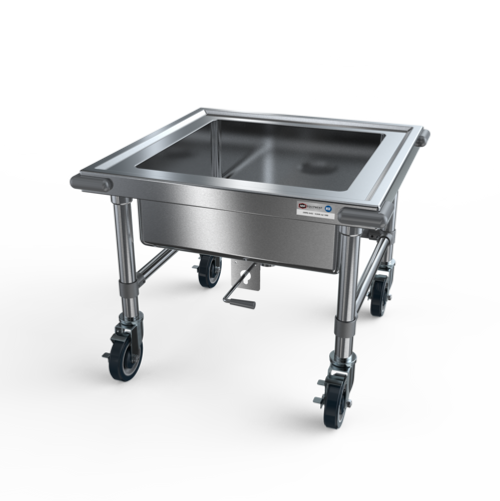 NBR Equipment SKS-2020 27" W x 21.75" H x 27" D Stainless Steel 16 Gauge Mobile Soak Sink