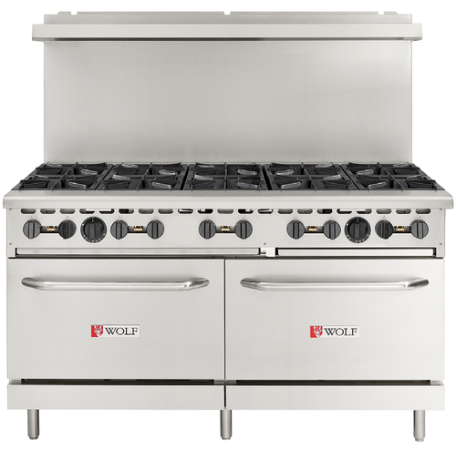 Wolf WX60-10BP-QS-COMMANDER 60" W 10 Burners Liquid Propane WX Series Restaurant Range - 340,000 BTU