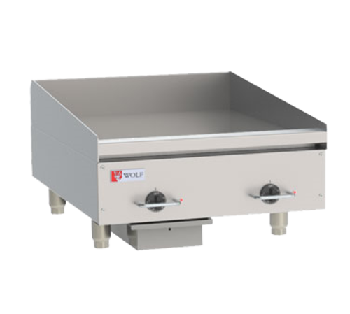 Wolf WEG24E 24" W Stainless Steel Countertop Heavy Duty Electric Griddle - 208 Volts