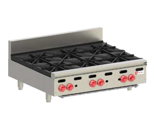 Wolf AHP636-LP 36" W Stainless Steel Liquid Propane Countertop Achiever Hotplate - 180,000 BTU
