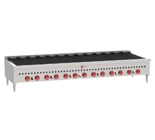 Wolf SCB72-NG 72" W Stainless Steel Countertop Natural Gas Charbroiler - 188,500 BTU