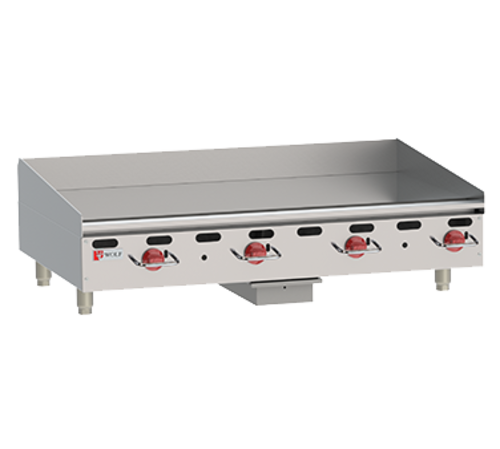Wolf AGM36-LP 36" W Stainless Steel Liquid Propane Countertop Gas Heavy Duty Griddle - 81,000 BTU