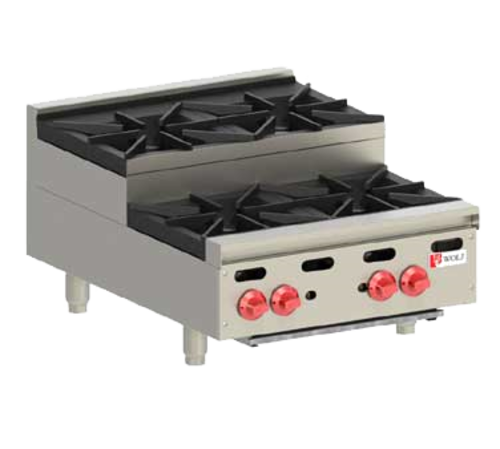 Wolf AHP424U-LP 24" W Stainless Steel Liquid Propane Countertop Achiever Hotplate - 120,000 BTU
