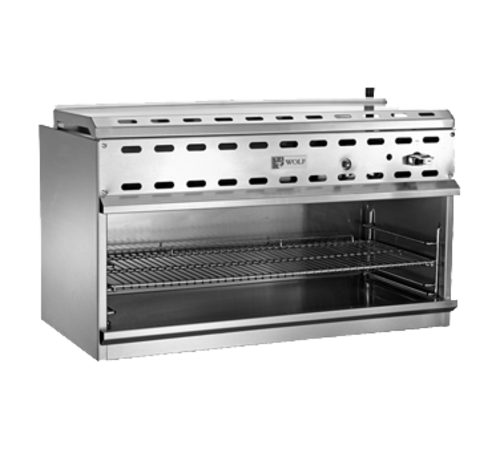 Wolf WICM60-LP 60" W Stainless Steel Infrared Burner Liquid Propane Cheesemelter - 50,000 BTU