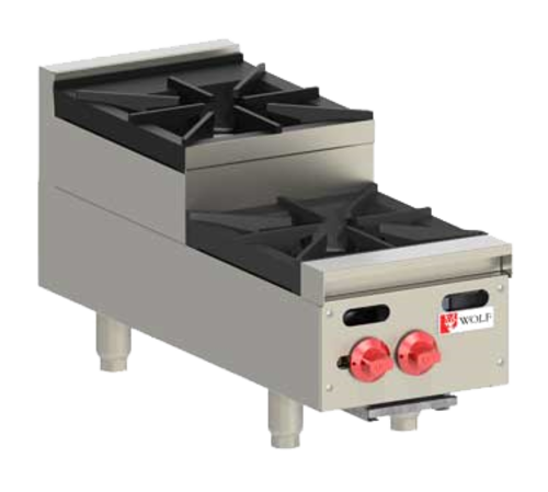 Wolf AHP212U-LP 12" W Stainless Steel Liquid Propane Countertop Achiever Hotplate - 60,000 BTU