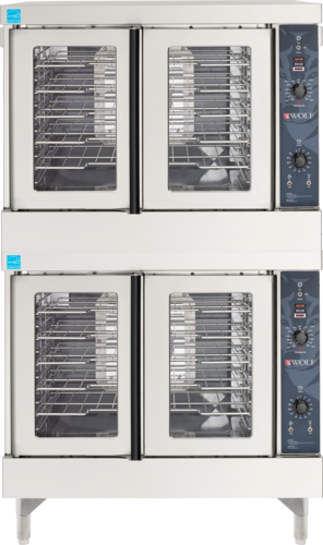 Wolf WC44GD-QS-COMMANDER-NG 40" W Stainless Steel Double Deck Natural Gas Convection Oven - 120 Volts
