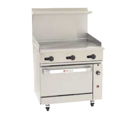 Wolf C36C-36G-NG 36" W Stainless Steel Griddle Natural Gas Restaurant Range Challenger XL - 95,000 BTU