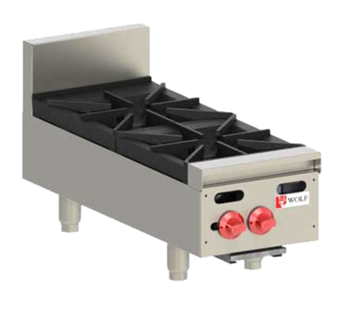 Wolf AHP212-LP 12" W Stainless Steel Liquid Propane Countertop Achiever Hotplate - 60,000 BTU