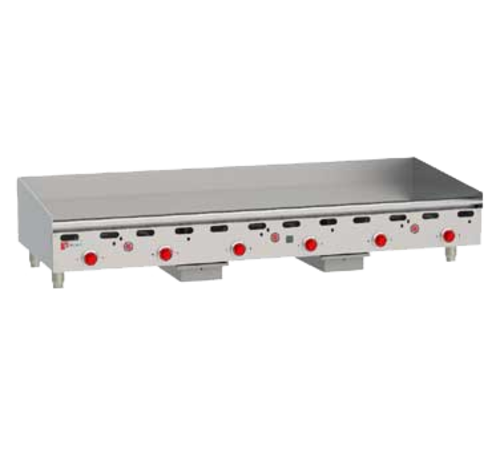 Wolf ASA72-30-LP 72" W Stainless Steel Liquid Propane Countertop Gas Heavy Duty Griddle - 162,000 BTU