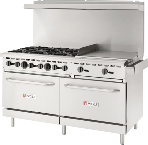 Wolf WX60F-6B24GN-QS-COMMANDER 60" W 6 Burners Natural Gas WX Series Restaurant Range - 258,000 BTU,