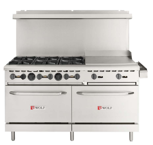 Wolf WX60F-6B24GN-QS-COMMANDER 60" W 6 Burners Natural Gas WX Series Restaurant Range - 258,000 BTU,