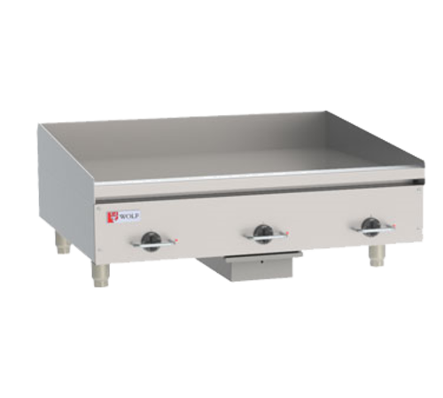 Wolf WEG36E 36" W Stainless Steel Countertop Heavy Duty Electric Griddle - 208 Volts