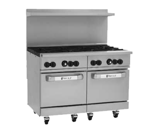 Wolf C48SS-8B-NG 48" W 8 Burners Natural Gas Challenger XL Restaurant Range - 286,000 BTU
