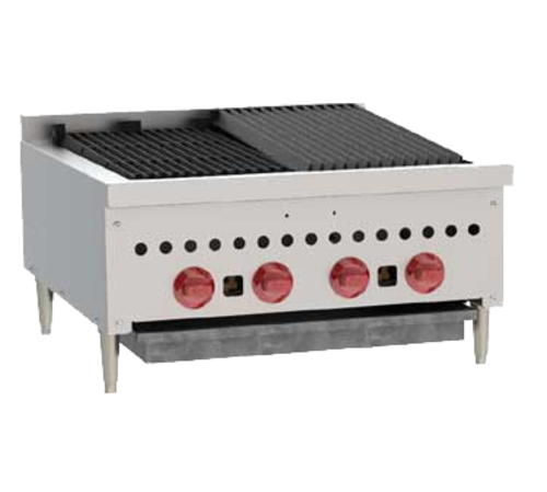 Wolf SCB25-NG 25.25" W Stainless Steel Countertop Natural Gas Charbroiler - 58,000 BTU