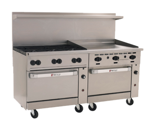 Wolf C72SS-6B36GT-NG 72" W 6 Burners Natural Gas Challenger XL Restaurant Range - 310,000 BTU