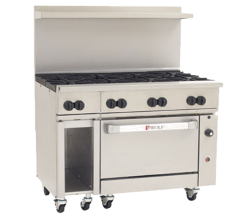 Wolf C48S-8B-NG 48" W 8 Burners Natural Gas Challenger XL Restaurant Range - 275,000 BTU