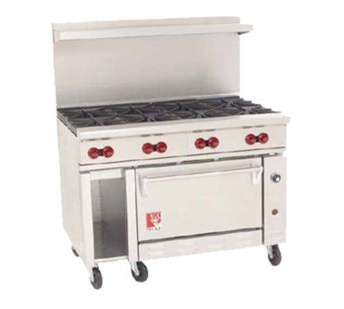 Wolf C48C-8B-NG 48" W 8 Burners Natural Gas Challenger XL Restaurant Range - 275,000 BTU