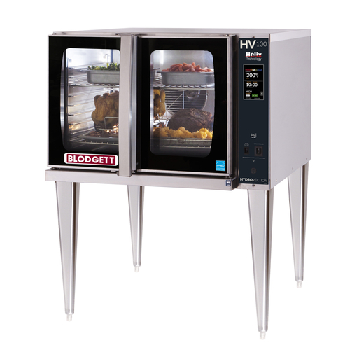 Blodgett HVH-100E SGL 10 Pans Black Glass Door Stainless Steel Exterior Full Size Electric HydroVection Oven with Helix Technology - 115 Volts