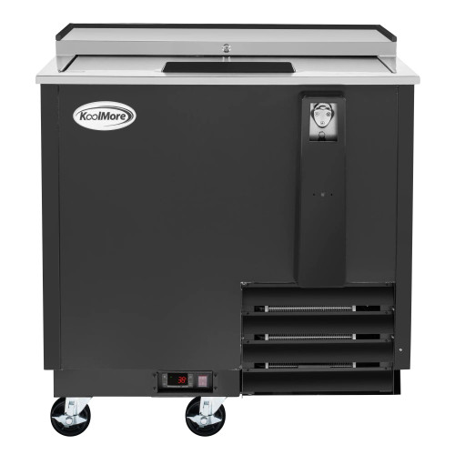 Koolmore KM-BOC36-BK 9 Cu. Ft. Black Built-In Opener Commercial Bottle Cooler - 115 Volts