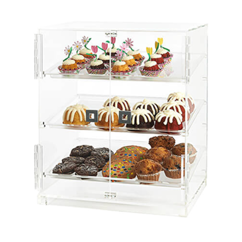 Rosseto BD124 20.3" x 16.1" x 23.1" H Rectangular Clear Acrylic Countertop Bakery Case