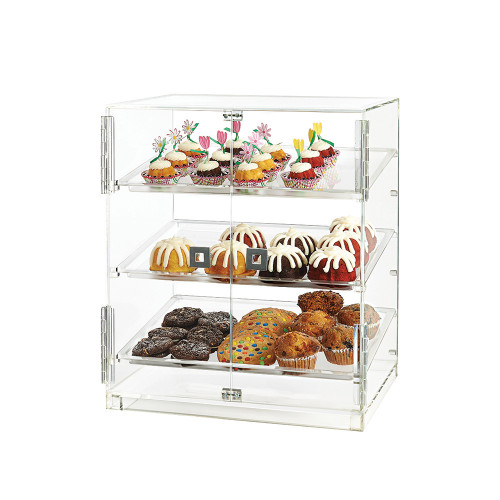 Rosseto BD124 20.3" x 16.1" x 23.1" H Rectangular Clear Acrylic Countertop Bakery Case