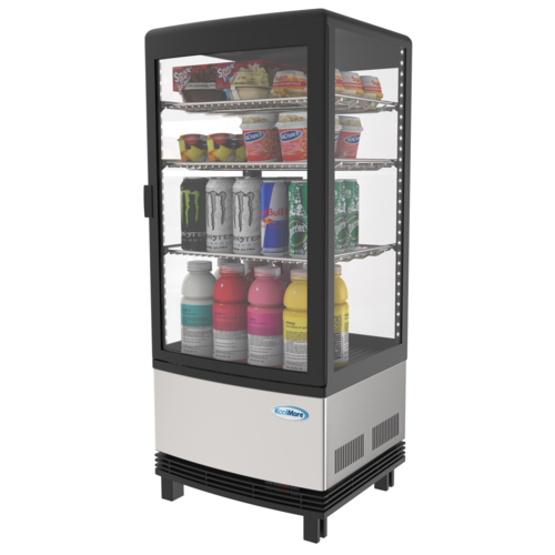 Koolmore CDCU-3C-SS 3 Cu. Ft. Stainless Steel Countertop Refrigerated Display Case - 115 Volts