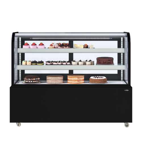 Koolmore KM-CDHF-17C-BK 17.6 Cu. Ft. Black Stainless Steel Refrigerated Bakery Display Case