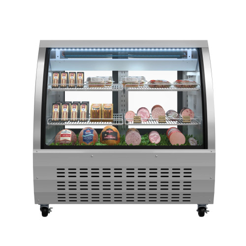Koolmore RD18C-SS 18 Cu. Ft. Silver Stainless Steel Refrigerated Deli Display Case - 115 Volts