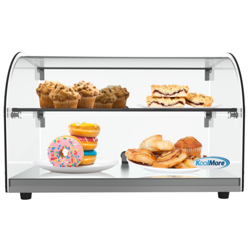 Koolmore DC-2C 1.5 Cu. Ft. Curved Front Glass Rear Door Countertop Bakery Display Case