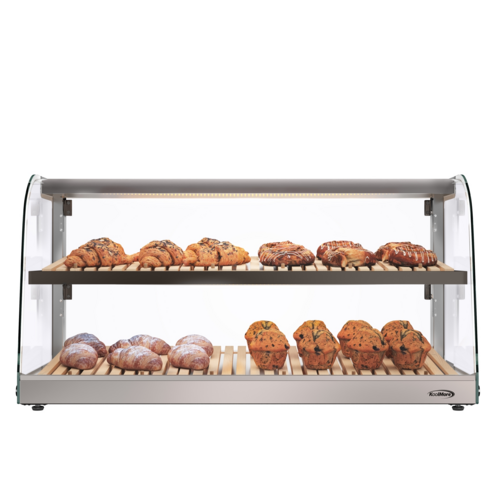Koolmore DC-53C-B 41" W Curved Front Glass 2 Shelves Countertop Bakery Display Case