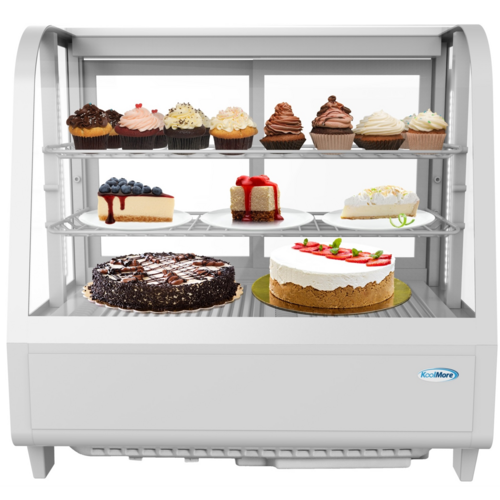 Koolmore CDC-3C-WH 3.6 Cu. Ft. White Countertop Refrigerated Display Case - 115 Volts